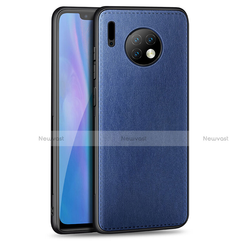 Soft Silicone Gel Leather Snap On Case Cover H03 for Huawei Mate 30 5G Blue