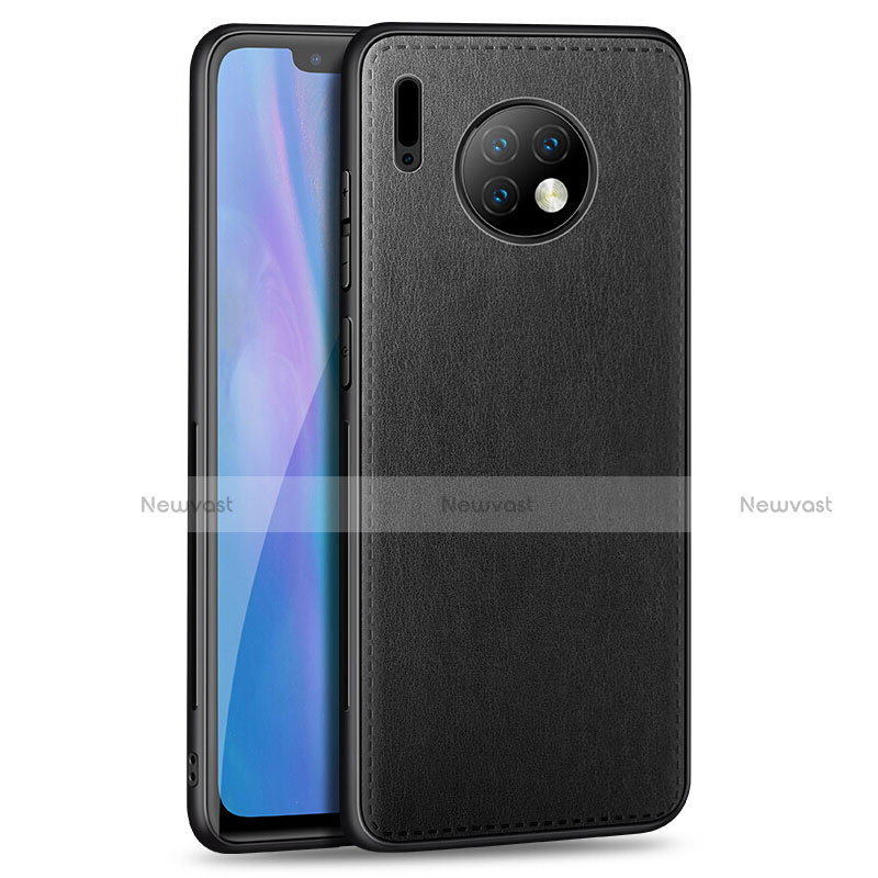 Soft Silicone Gel Leather Snap On Case Cover H03 for Huawei Mate 30 Pro 5G Black