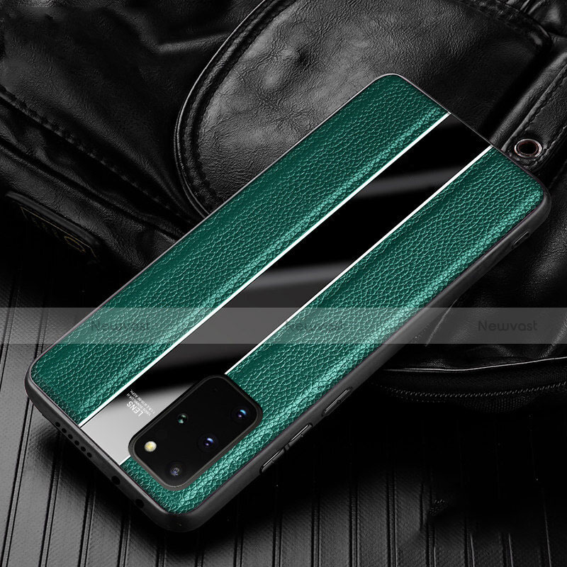 Soft Silicone Gel Leather Snap On Case Cover H03 for Samsung Galaxy S20 Plus Green