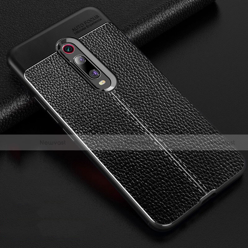 Soft Silicone Gel Leather Snap On Case Cover H03 for Xiaomi Mi 9T Black