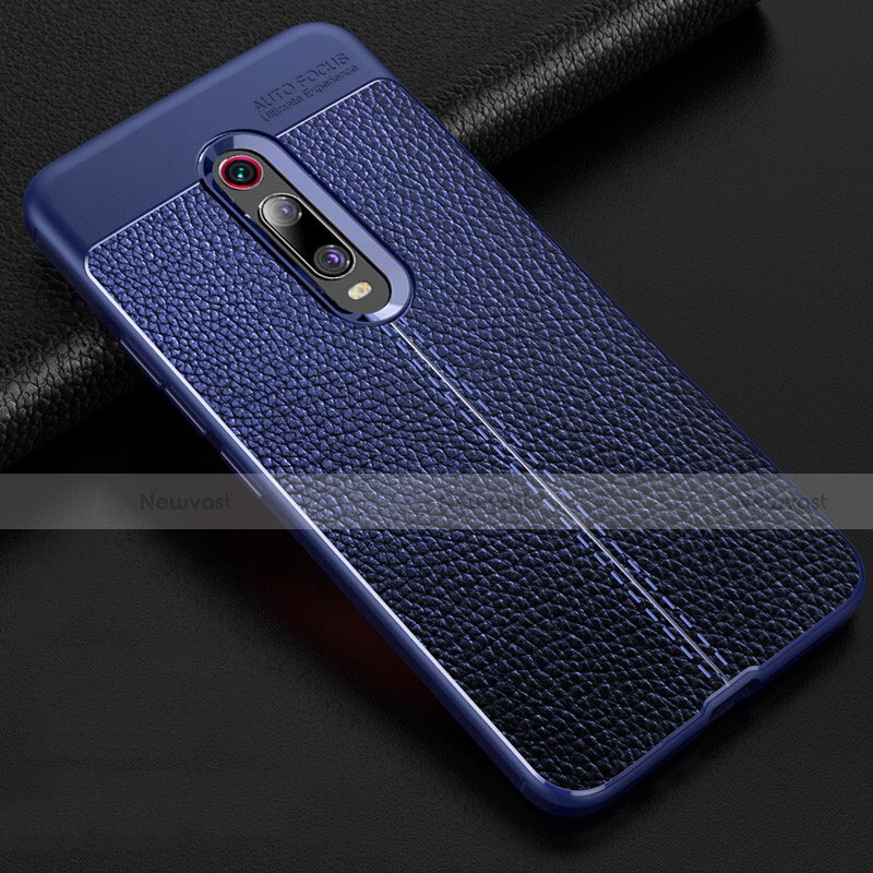 Soft Silicone Gel Leather Snap On Case Cover H03 for Xiaomi Mi 9T Pro Blue