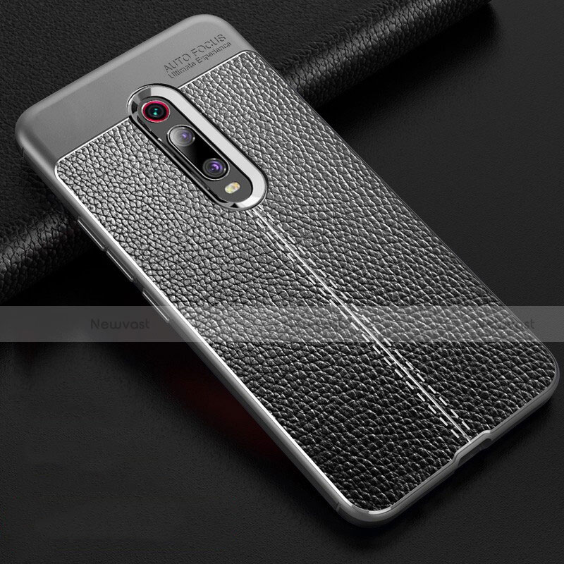 Soft Silicone Gel Leather Snap On Case Cover H03 for Xiaomi Mi 9T Pro Gray