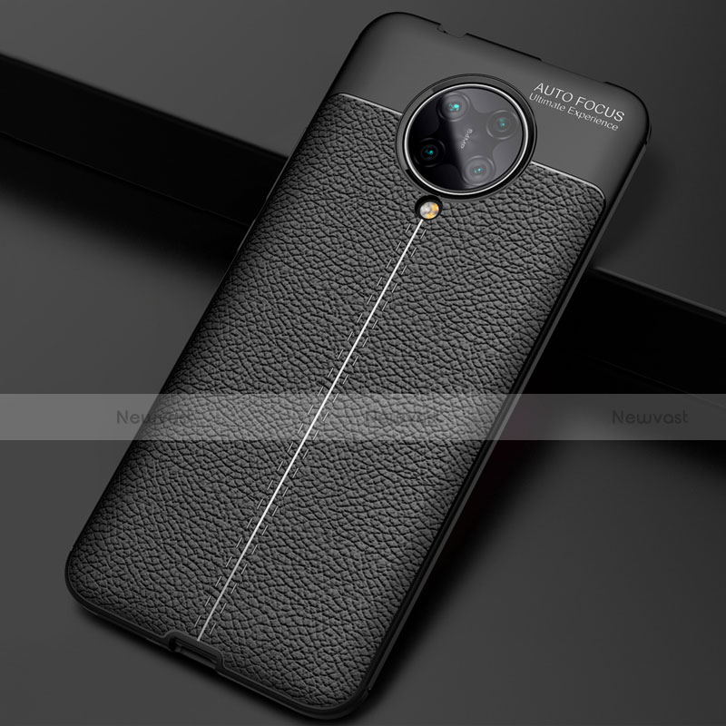 Soft Silicone Gel Leather Snap On Case Cover H03 for Xiaomi Redmi K30 Pro 5G Black