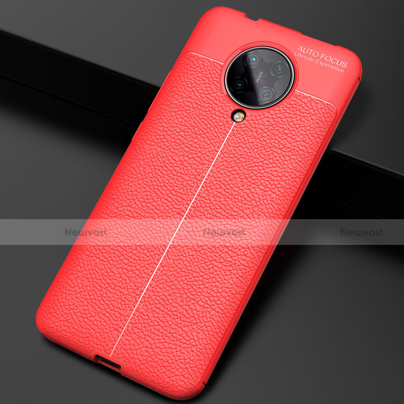 Soft Silicone Gel Leather Snap On Case Cover H03 for Xiaomi Redmi K30 Pro 5G Red