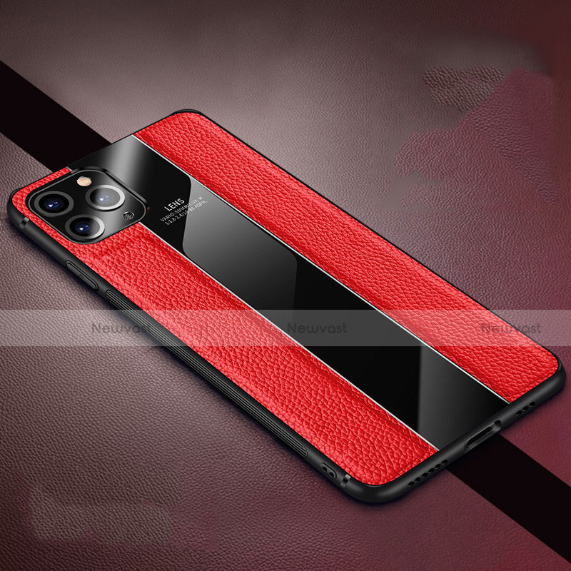 Soft Silicone Gel Leather Snap On Case Cover H04 for Apple iPhone 11 Pro Max Red