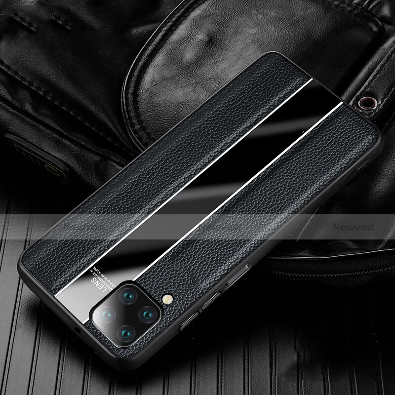 Soft Silicone Gel Leather Snap On Case Cover H04 for Huawei Nova 6 SE Black