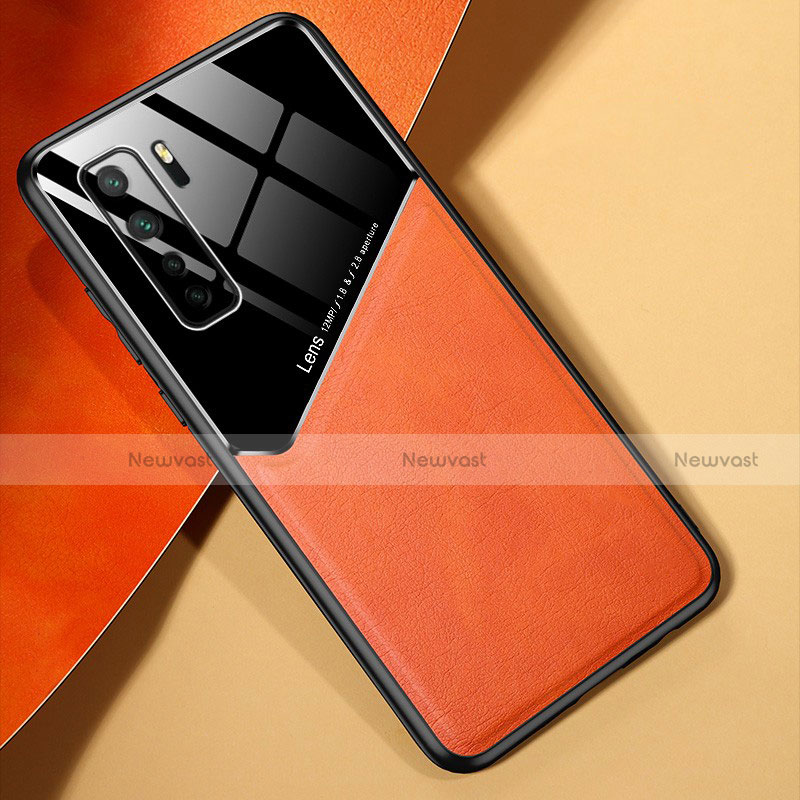 Soft Silicone Gel Leather Snap On Case Cover H04 for Huawei Nova 7 SE 5G Orange