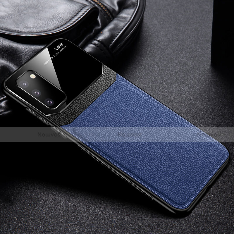 Soft Silicone Gel Leather Snap On Case Cover H04 for Samsung Galaxy S20 5G Blue