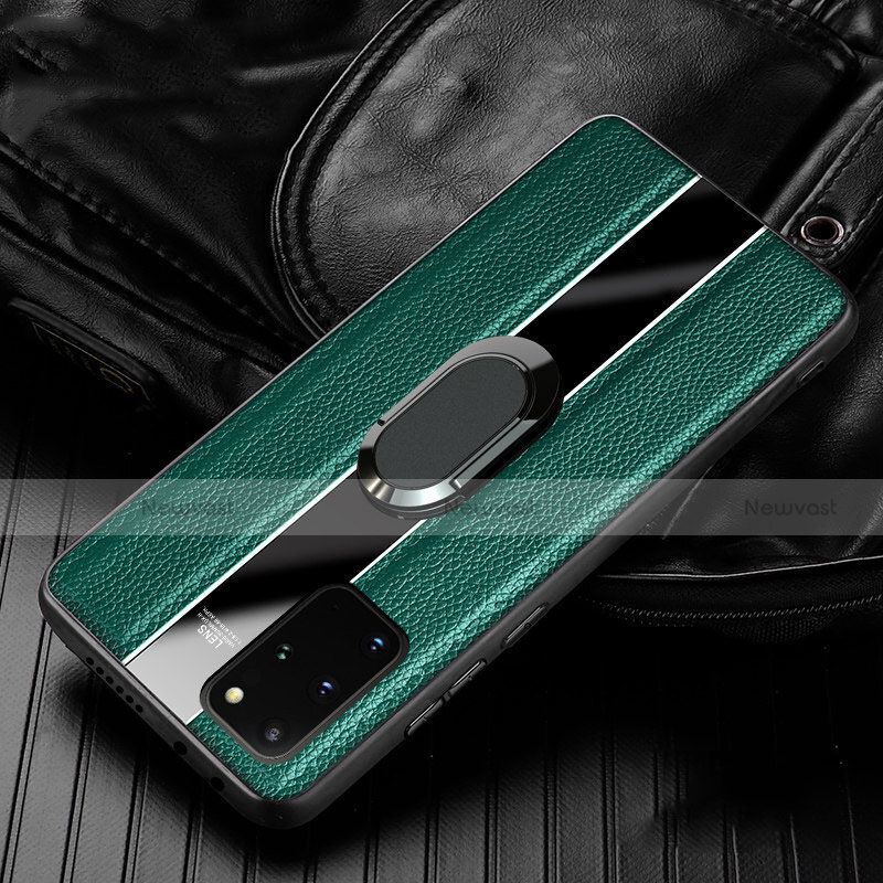 Soft Silicone Gel Leather Snap On Case Cover H04 for Samsung Galaxy S20 Plus 5G Green