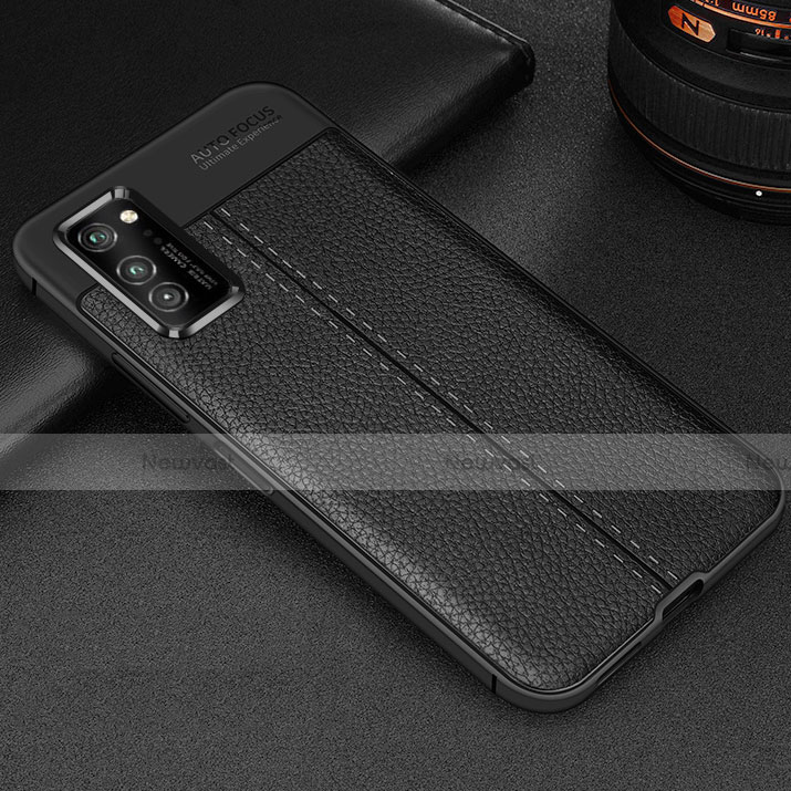 Soft Silicone Gel Leather Snap On Case Cover H05 for Huawei Honor V30 5G Black