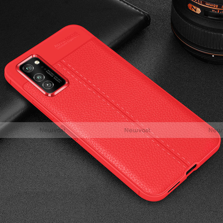 Soft Silicone Gel Leather Snap On Case Cover H05 for Huawei Honor View 30 Pro 5G Red