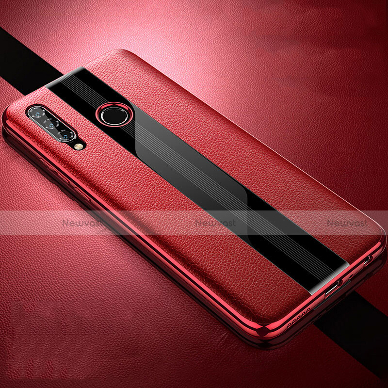 Soft Silicone Gel Leather Snap On Case Cover H05 for Huawei P Smart+ Plus (2019) Red