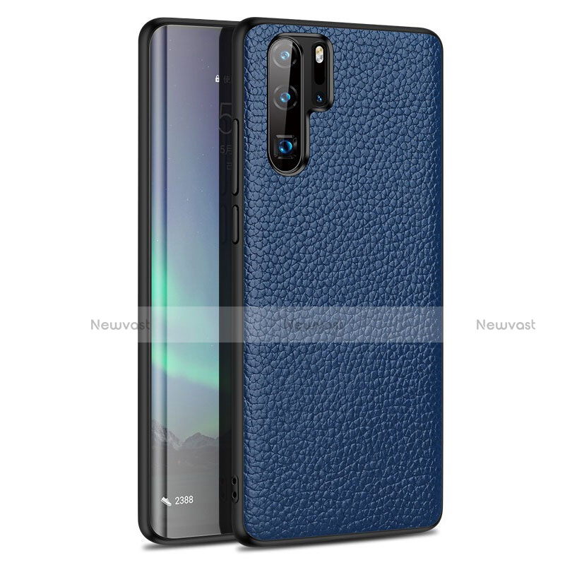 Soft Silicone Gel Leather Snap On Case Cover H05 for Huawei P30 Pro New Edition Blue