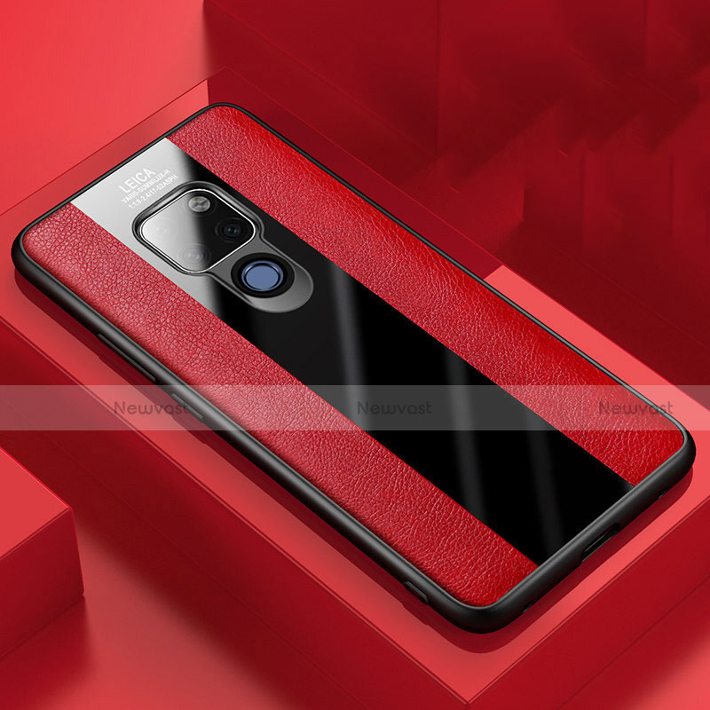 Soft Silicone Gel Leather Snap On Case Cover H06 for Huawei Mate 20 X 5G Red