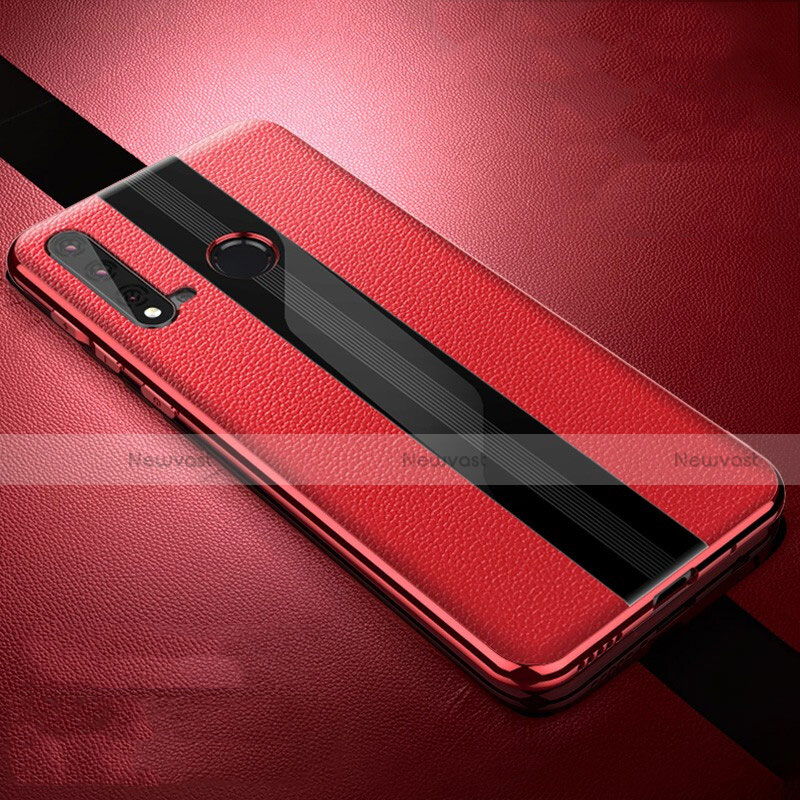 Soft Silicone Gel Leather Snap On Case Cover H06 for Huawei Nova 5i Red