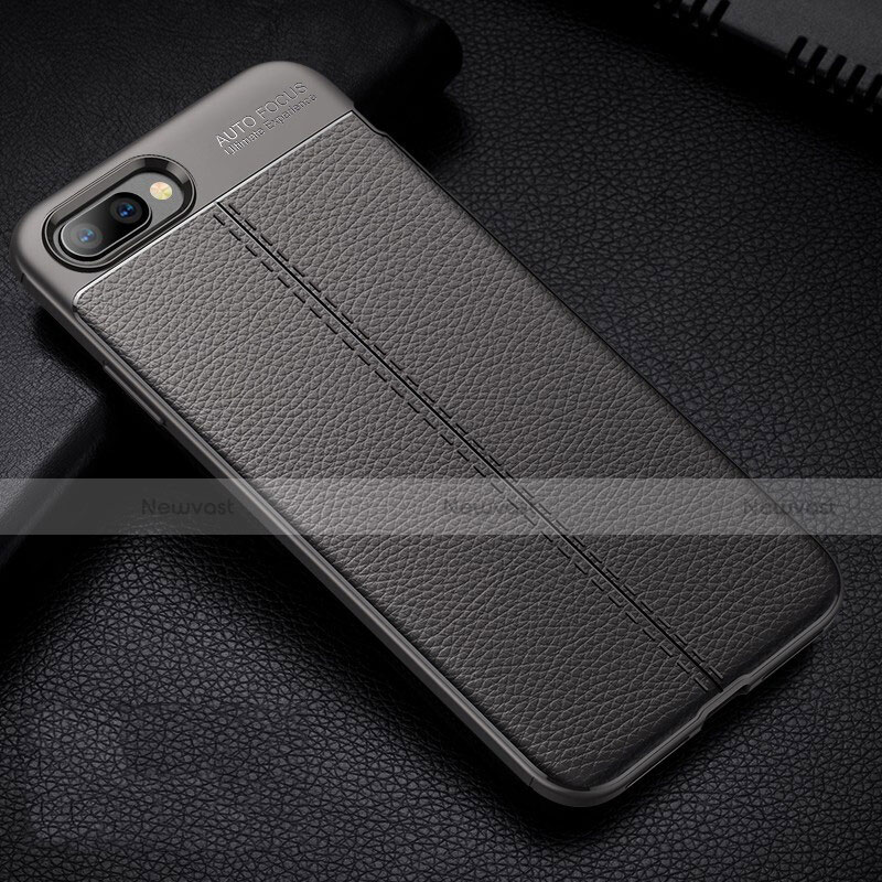 Soft Silicone Gel Leather Snap On Case Cover H07 for Oppo K1 Gray