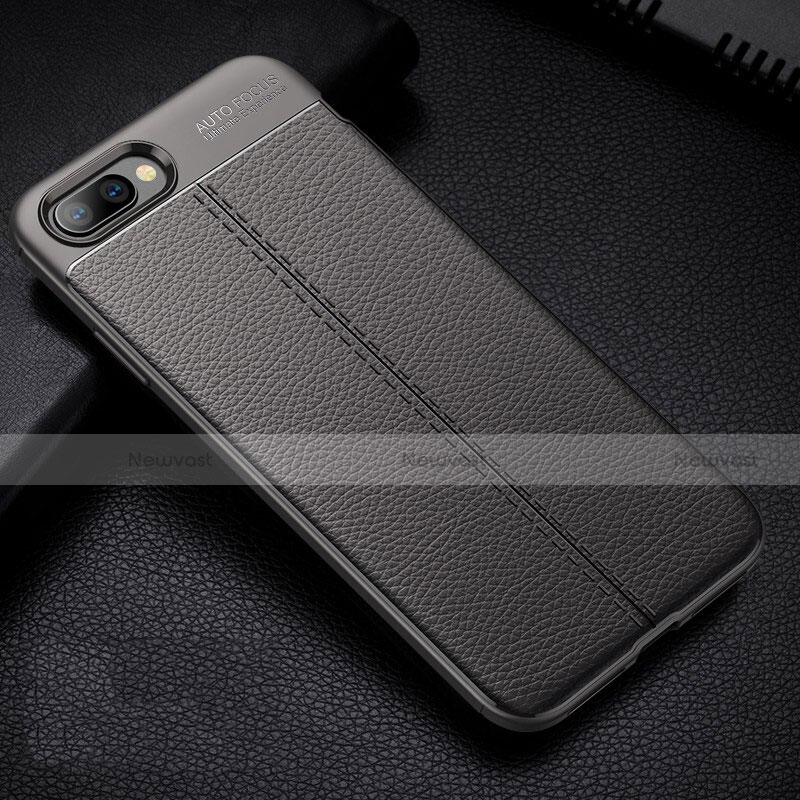 Soft Silicone Gel Leather Snap On Case Cover H07 for Oppo R15X Gray