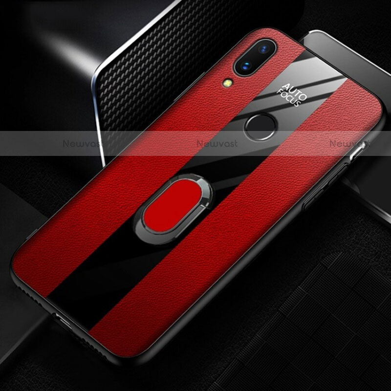 Soft Silicone Gel Leather Snap On Case Cover L01 for Huawei P20 Lite Red