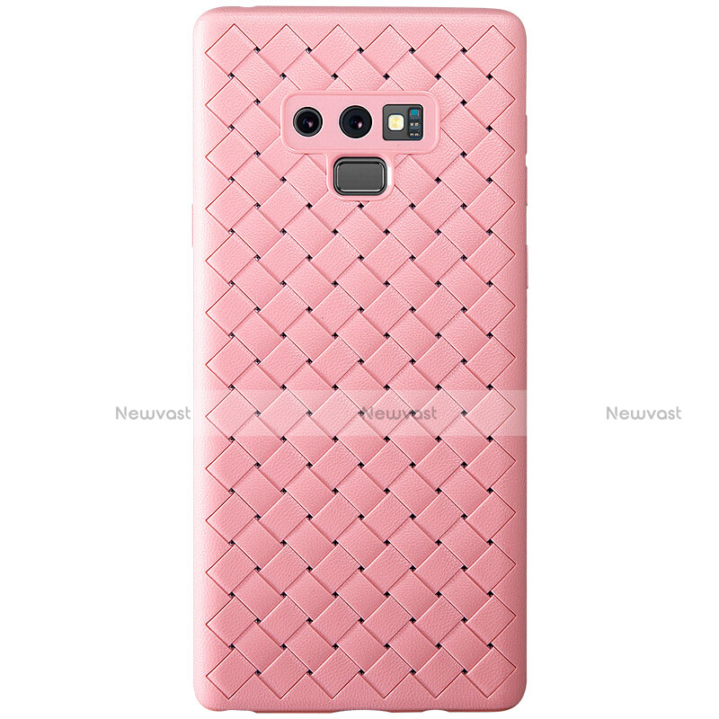 Soft Silicone Gel Leather Snap On Case Cover L01 for Samsung Galaxy Note 9 Rose Gold