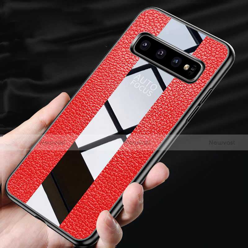 Soft Silicone Gel Leather Snap On Case Cover L01 for Samsung Galaxy S10