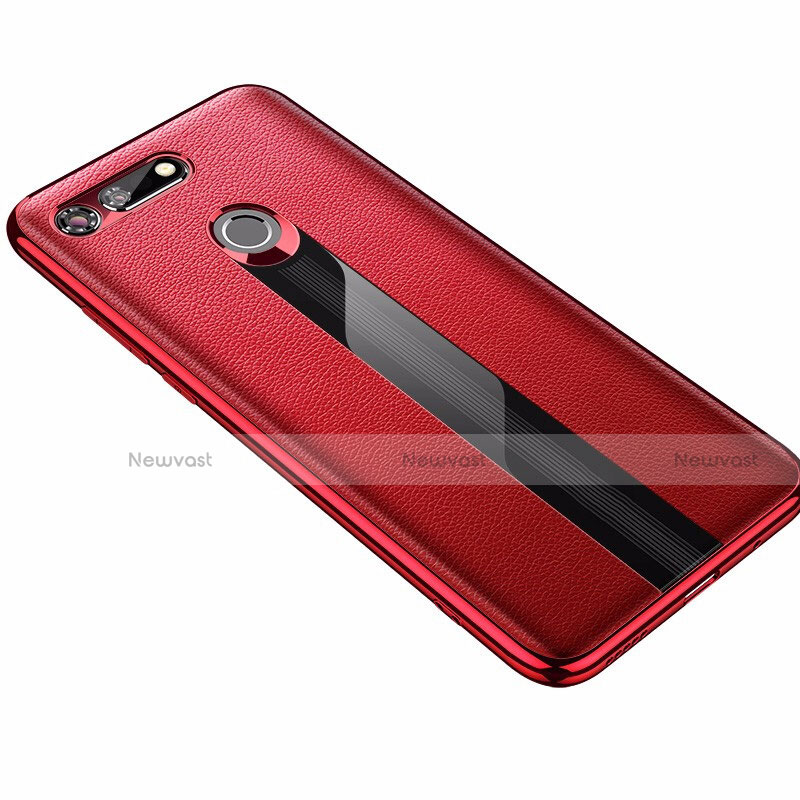 Soft Silicone Gel Leather Snap On Case Cover M01 for Huawei Honor View 20 Red