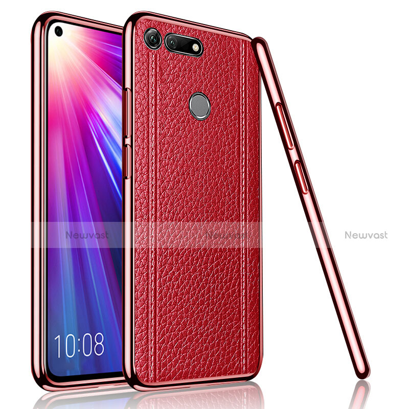 Soft Silicone Gel Leather Snap On Case Cover M02 for Huawei Honor View 20 Red