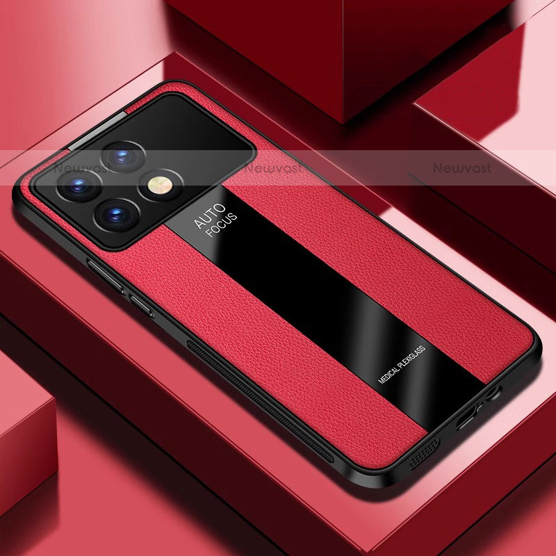 Soft Silicone Gel Leather Snap On Case Cover PB1 for Xiaomi Redmi K70E 5G Red