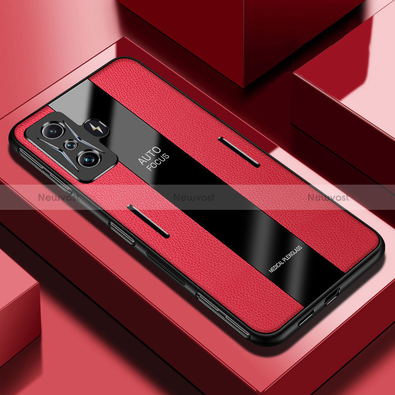 Soft Silicone Gel Leather Snap On Case Cover PB2 for Xiaomi Poco F4 GT 5G Red