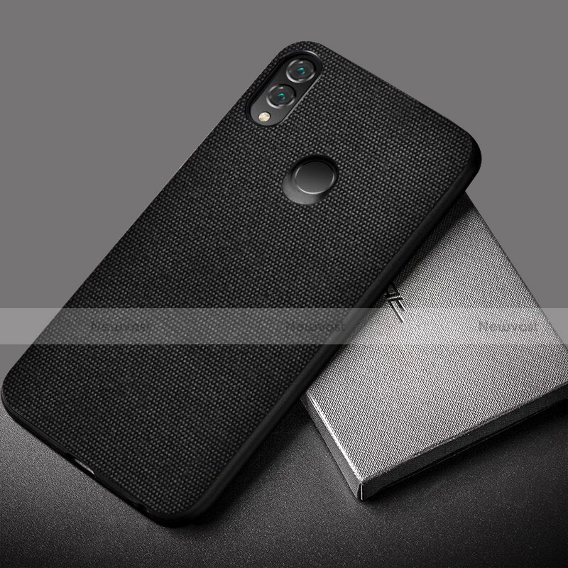 Soft Silicone Gel Leather Snap On Case Cover S01 for Huawei Honor 10 Lite Black