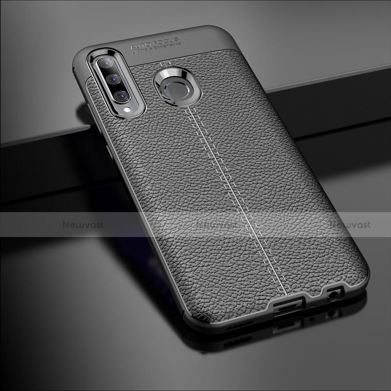 Soft Silicone Gel Leather Snap On Case Cover S01 for Huawei Honor 10i Black