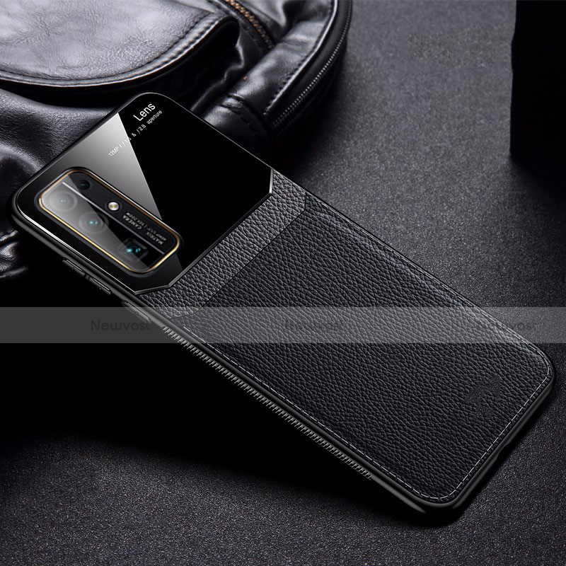 Soft Silicone Gel Leather Snap On Case Cover S01 for Huawei Honor 30 Black