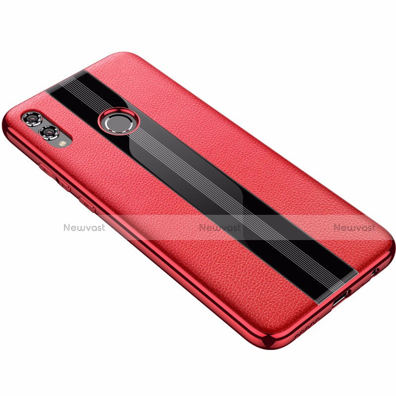 Soft Silicone Gel Leather Snap On Case Cover S01 for Huawei Honor 8X Red