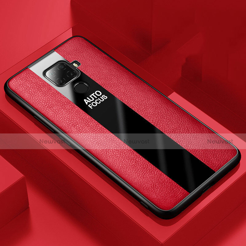 Soft Silicone Gel Leather Snap On Case Cover S01 for Huawei Mate 30 Lite Red