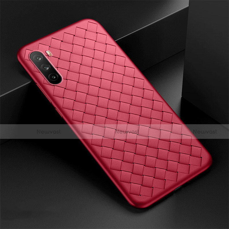 Soft Silicone Gel Leather Snap On Case Cover S01 for Huawei Mate 40 Lite 5G Red