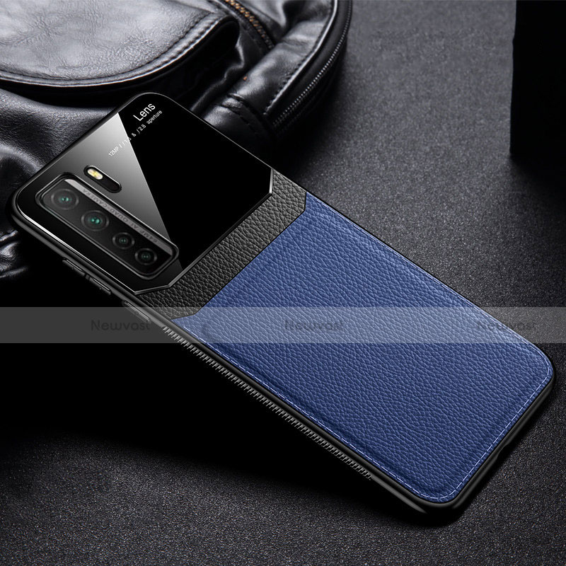 Soft Silicone Gel Leather Snap On Case Cover S01 for Huawei Nova 7 SE 5G Blue