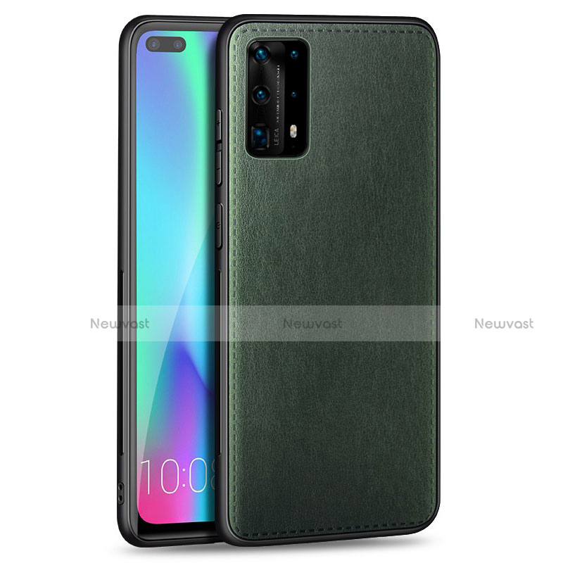 Soft Silicone Gel Leather Snap On Case Cover S01 for Huawei P40 Pro+ Plus Green