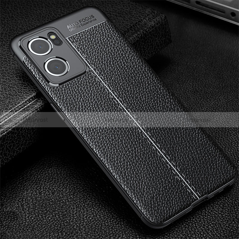 Soft Silicone Gel Leather Snap On Case Cover S01 for OnePlus Nord CE 2 5G Black