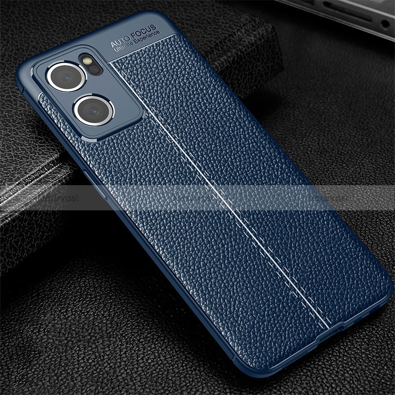 Soft Silicone Gel Leather Snap On Case Cover S01 for OnePlus Nord CE 2 5G Blue