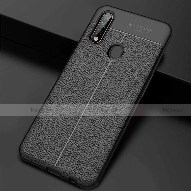 Soft Silicone Gel Leather Snap On Case Cover S01 for Oppo A31 Black