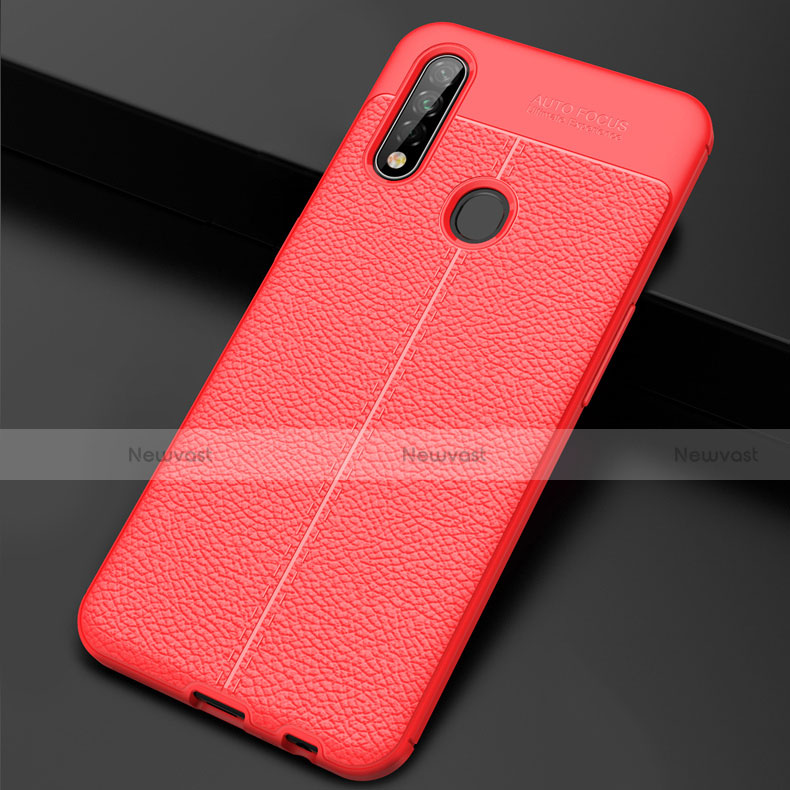 Soft Silicone Gel Leather Snap On Case Cover S01 for Oppo A31 Red