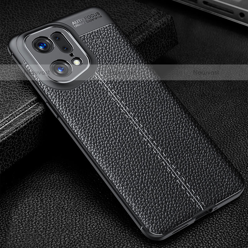 Soft Silicone Gel Leather Snap On Case Cover S01 for Oppo Find X5 Pro 5G