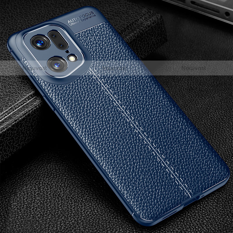 Soft Silicone Gel Leather Snap On Case Cover S01 for Oppo Find X5 Pro 5G