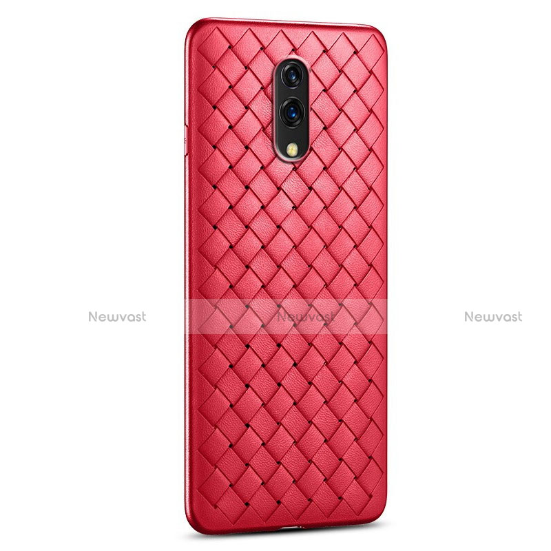 Soft Silicone Gel Leather Snap On Case Cover S01 for Oppo K3 Red