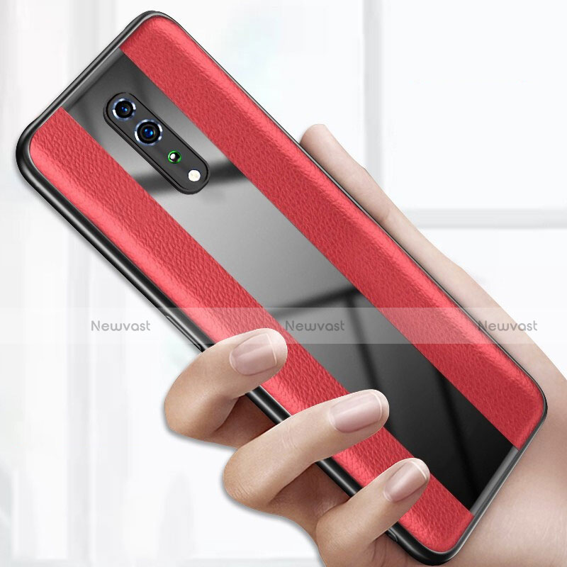 Soft Silicone Gel Leather Snap On Case Cover S01 for Oppo Reno Z Red