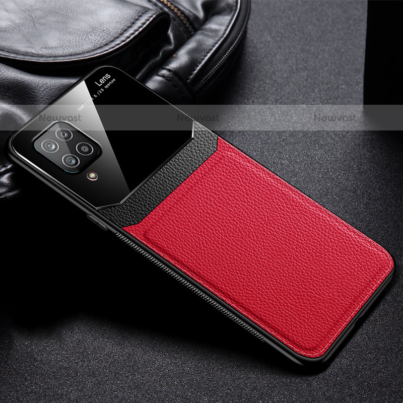 Soft Silicone Gel Leather Snap On Case Cover S01 for Samsung Galaxy F12 Red