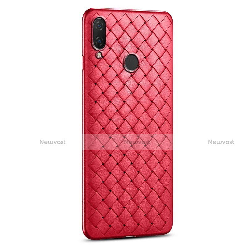 Soft Silicone Gel Leather Snap On Case Cover S01 for Xiaomi Redmi Note 7 Red