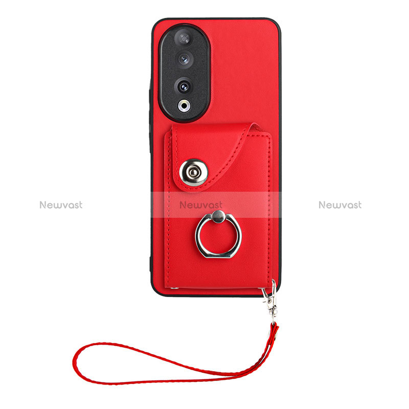 Soft Silicone Gel Leather Snap On Case Cover S01D for Huawei Honor 90 5G Red