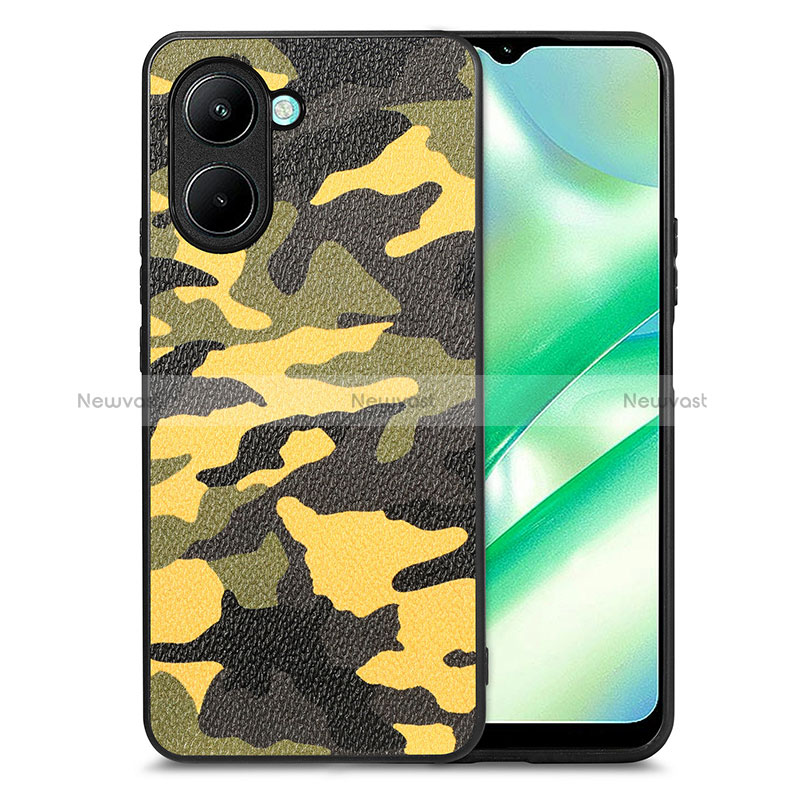 Soft Silicone Gel Leather Snap On Case Cover S01D for Realme C33 (2023)