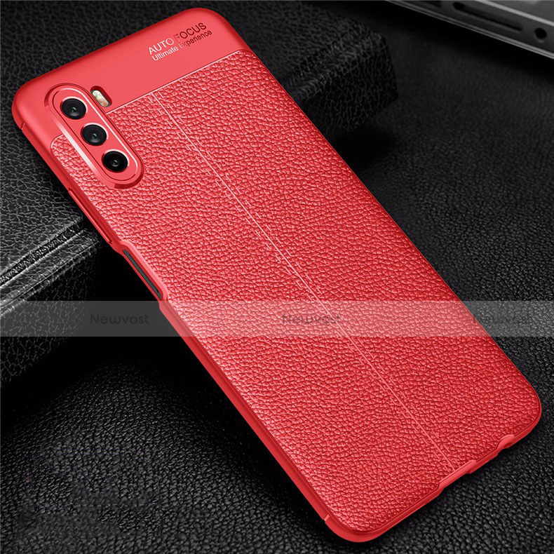 Soft Silicone Gel Leather Snap On Case Cover S02 for Huawei Mate 40 Lite 5G Red