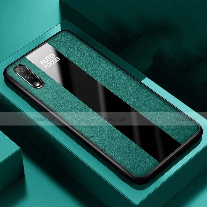 Soft Silicone Gel Leather Snap On Case Cover S02 for Huawei Y9 Prime (2019)